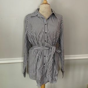 Lane Bryant Button Down Tie Waist Blouse